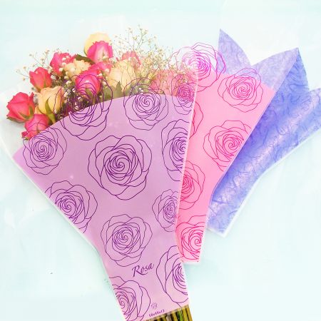 custom print recyclable fresh floral sleeves for flowers bouquets